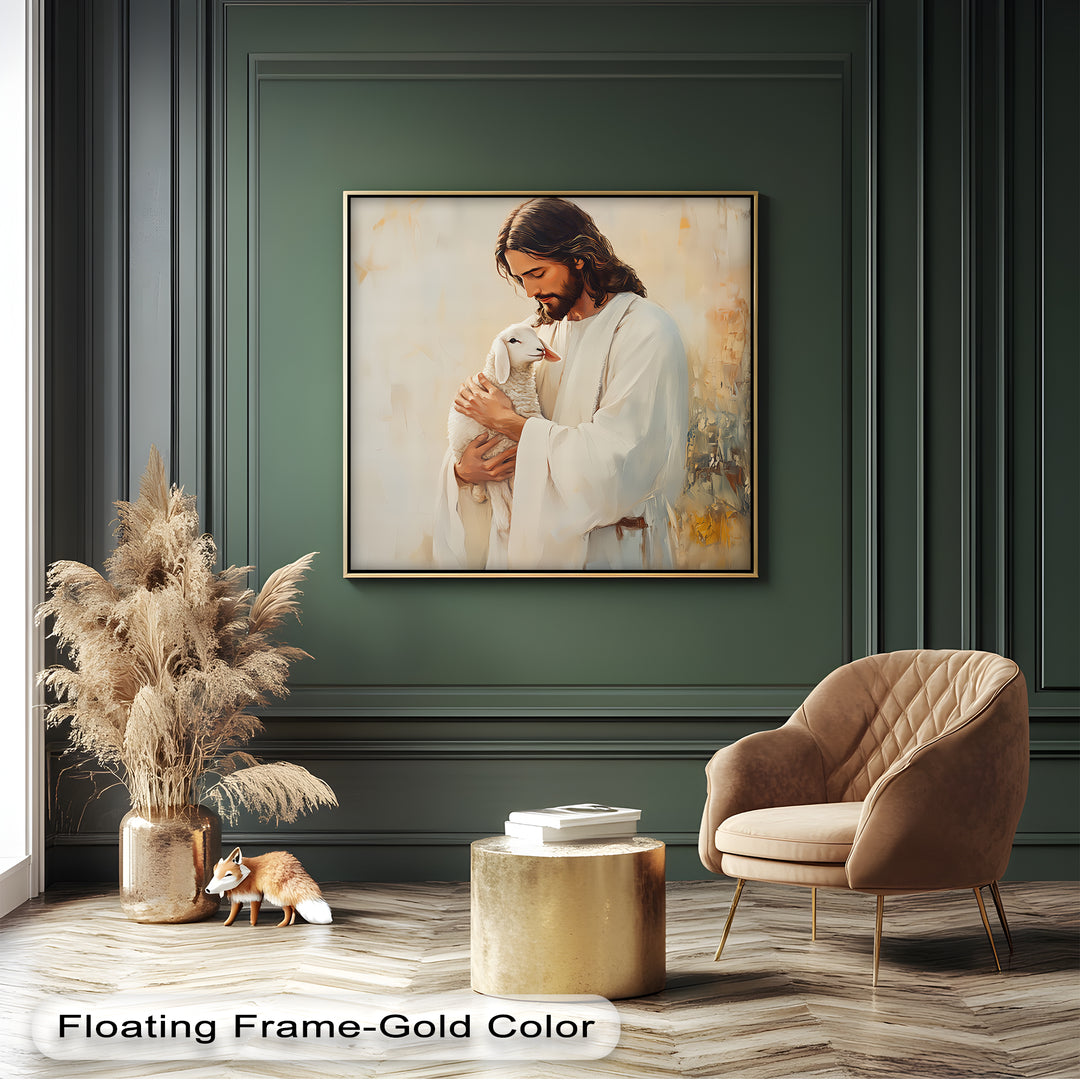 The Good Shepherd – Jesus Holding Lamb Canvas Print