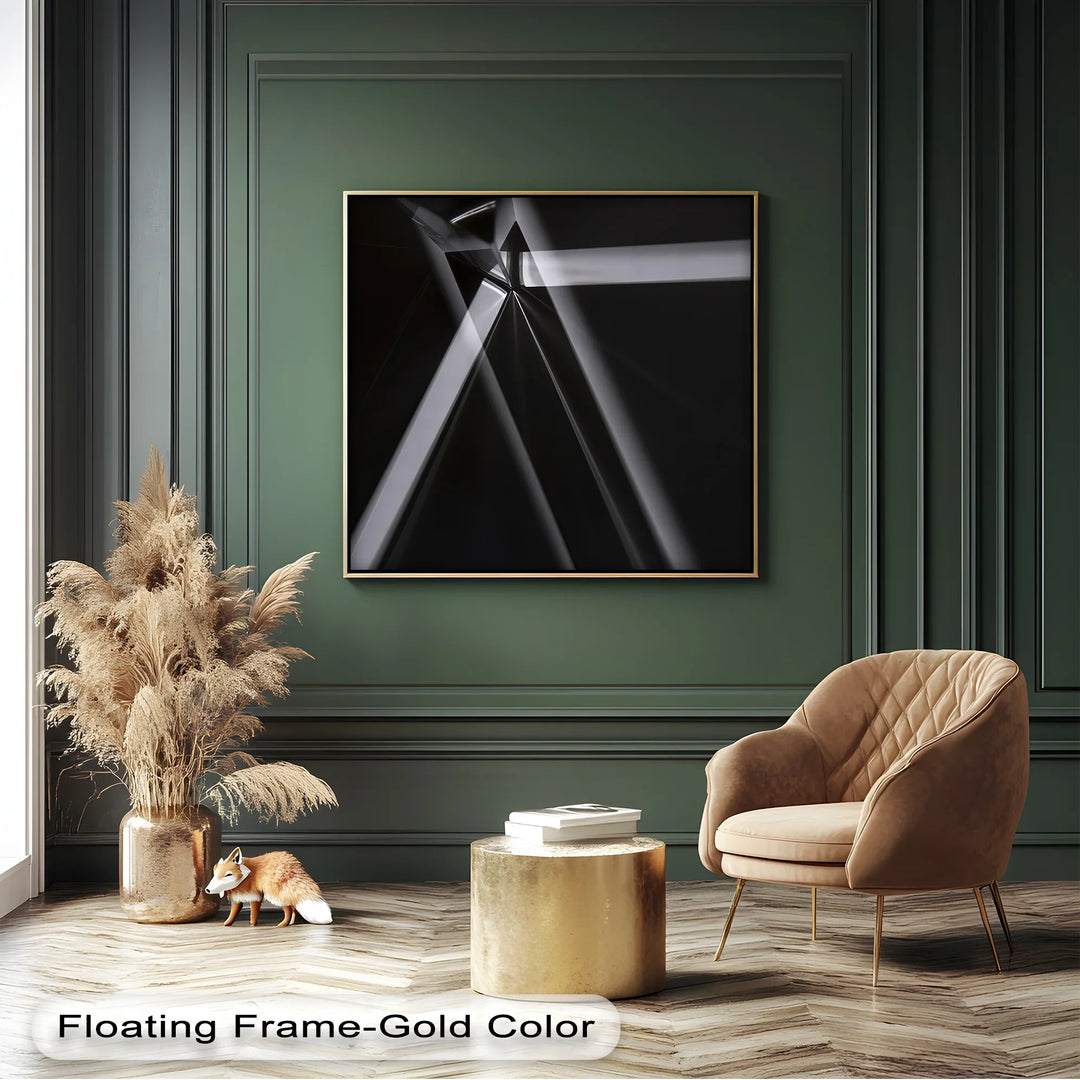 Prismatic Axis – Geometric Light Beam Canvas Wall Art - MyPhotoStation