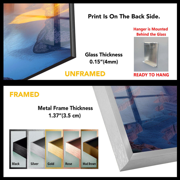 Grand Canyon Sunset Glass Wall Art: A Mesmerizing Canyon River View