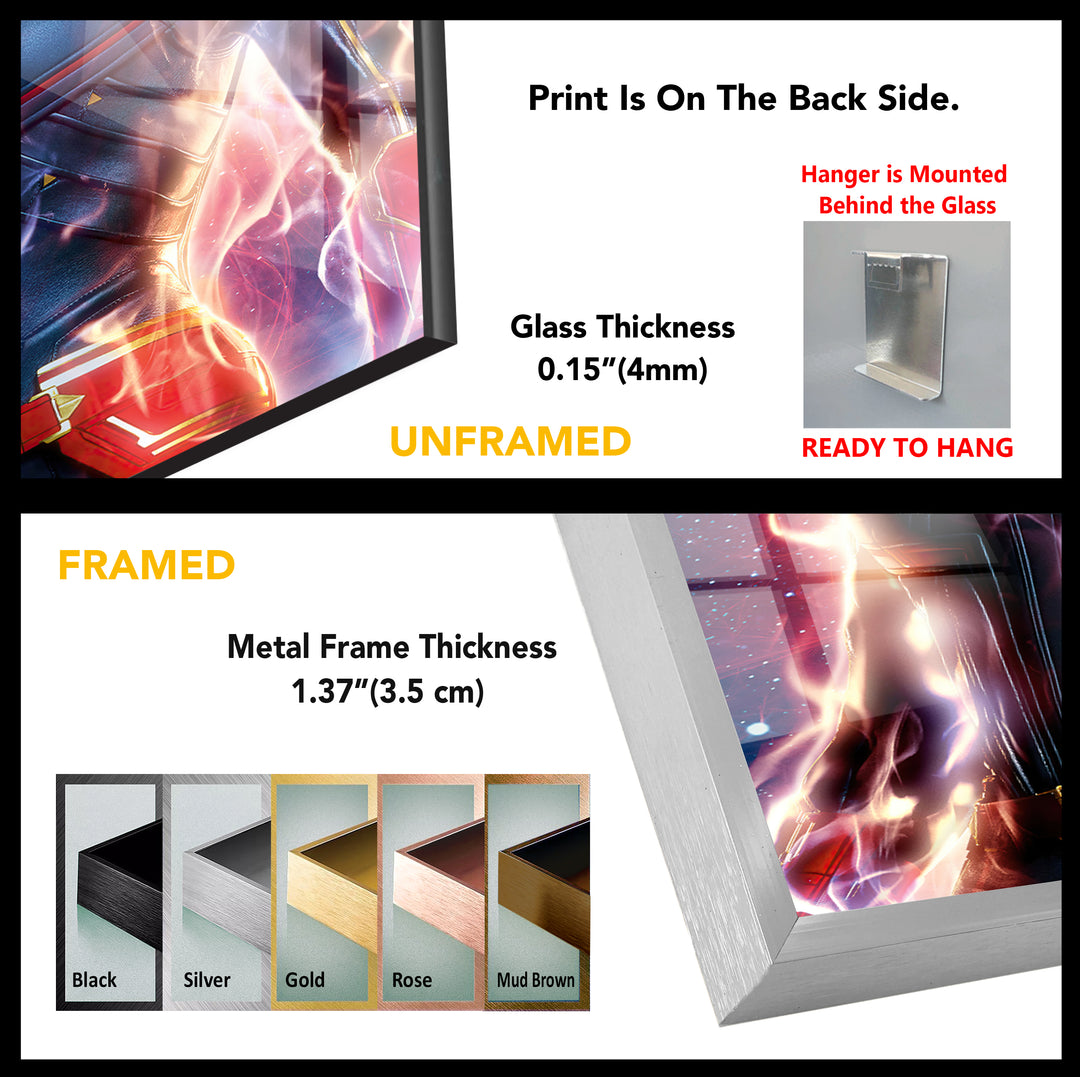 Captain Marvel – Wanddekoration aus Glas