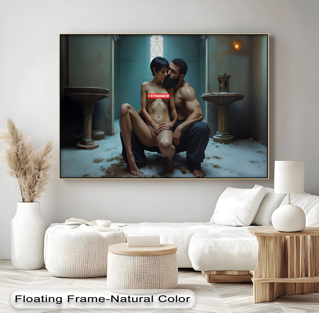 Sanctuary Embrace – Sexy Erotic Canvas Wall Art | Bedroom Canvas Décor