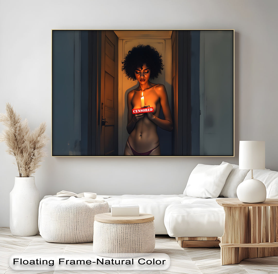 Candlelight Gaze – Dark Moody Erotic Canvas Wall Art | Canvas Artwork