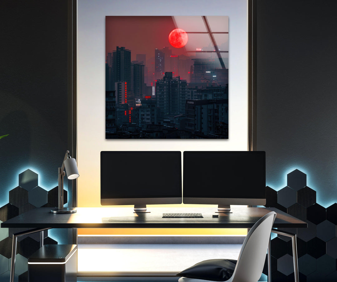 China Chongqing View Glass Wall Art, custom glass pictures, glass art prints
