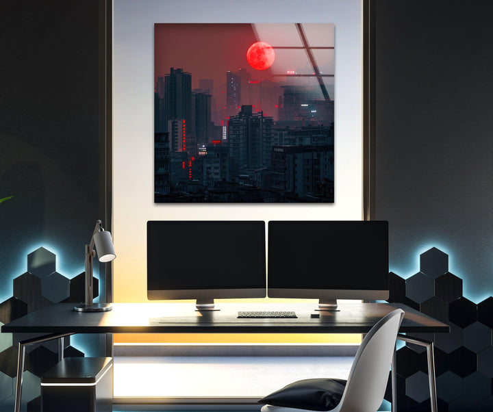 China Chongqing View Glass Wall Art, custom glass pictures, glass art prints