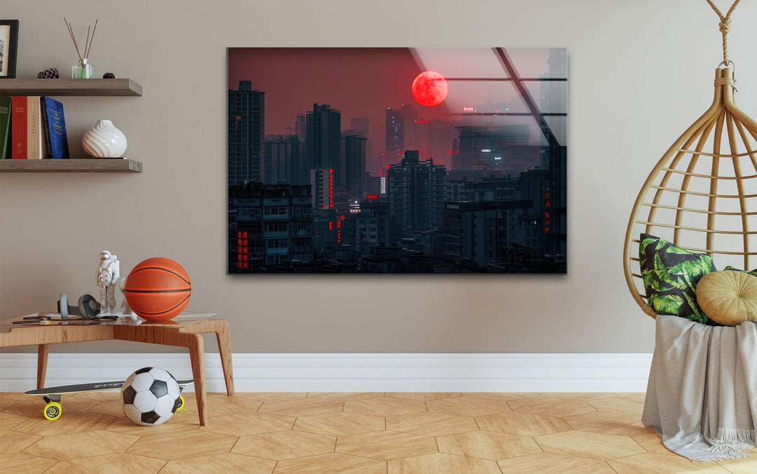 China Chongqing View Glass Wall Art, custom glass photo prints, large glass prints