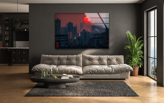 Highlighting the crisp edge and borders, this china cityscape is a vibrant addition to our wall art prints of the Chongqing view glass wall art.