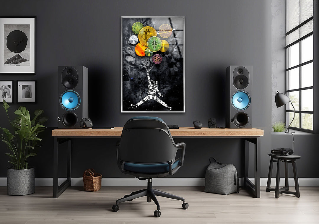 Crypto Balloon Glass Wall Art glass image printing, glass prints from photos
