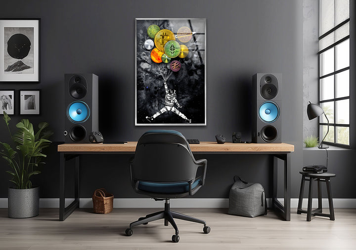 Crypto Balloon Glass Wall Art glass image printing, glass prints from photos
