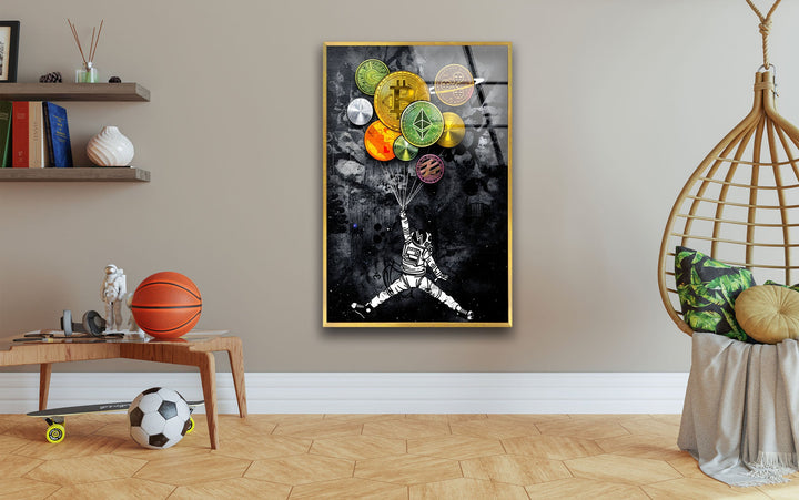 Crypto Balloon Glass Wall Art large glass photo prints, glass wall photos

