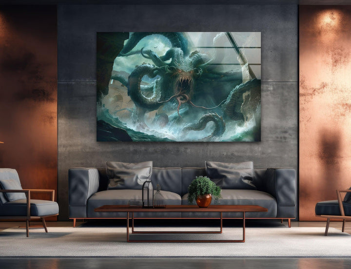 Cthulhu Der Krake Glaswandkunst
