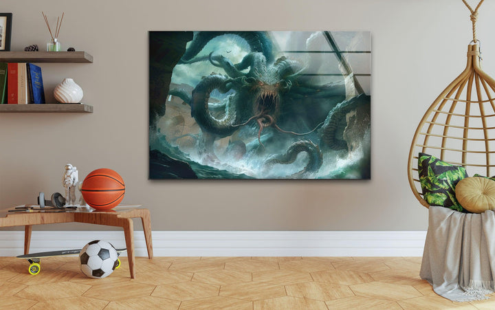 Cthulhu Der Krake Glaswandkunst