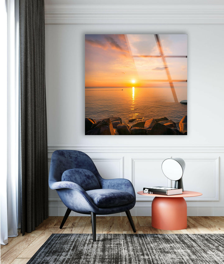 Peaceful Sunset by the Shore – A Breathtaking Wall Art for Any Space
