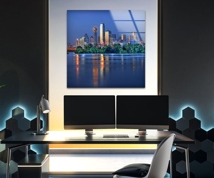Dallas Skyline bei Nacht – Atemberaubende Stadtbild-Wandkunst