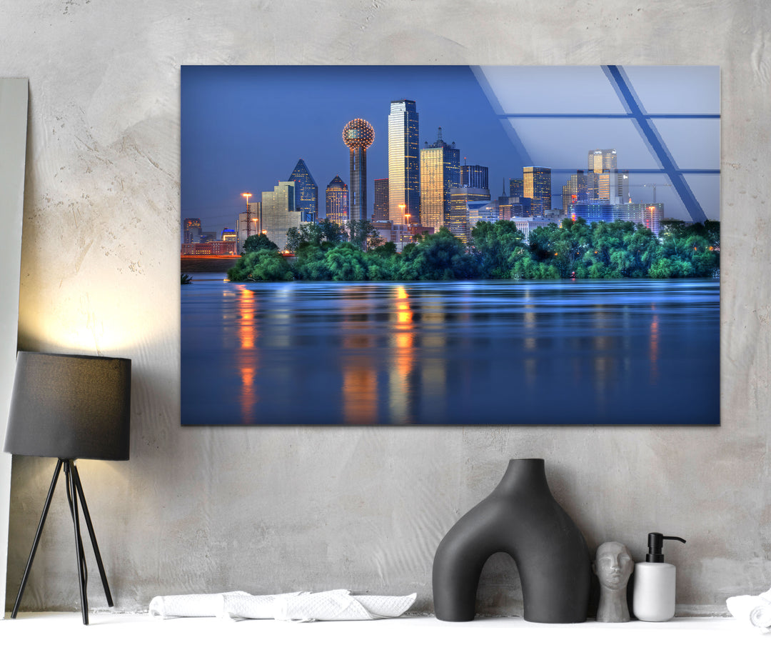 Dallas Skyline bei Nacht – Atemberaubende Stadtbild-Wandkunst