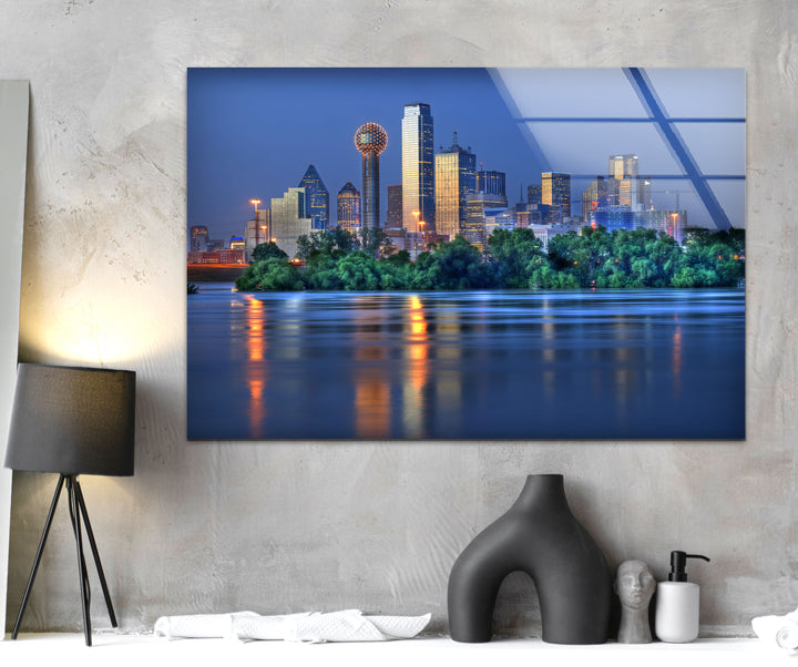Dallas Skyline bei Nacht – Atemberaubende Stadtbild-Wandkunst