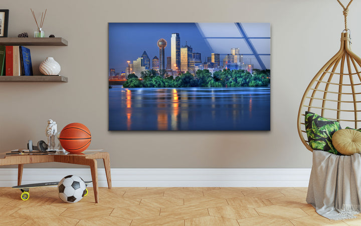 Dallas Skyline bei Nacht – Atemberaubende Stadtbild-Wandkunst