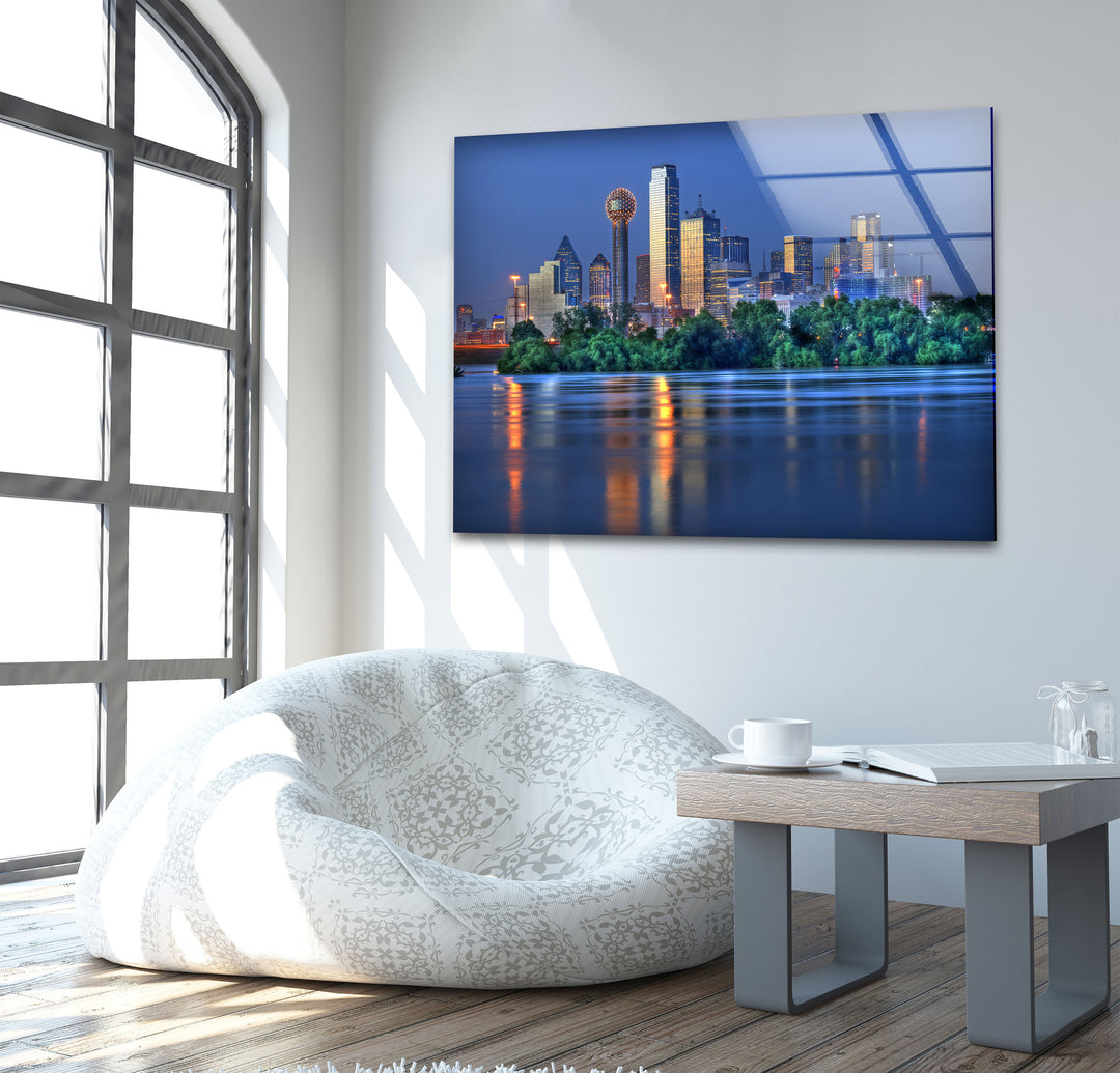 Dallas Skyline bei Nacht – Atemberaubende Stadtbild-Wandkunst