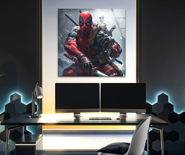 Deadpool Snow Glass Wall Art Glass Printing Wall Art, Print photos on glass
