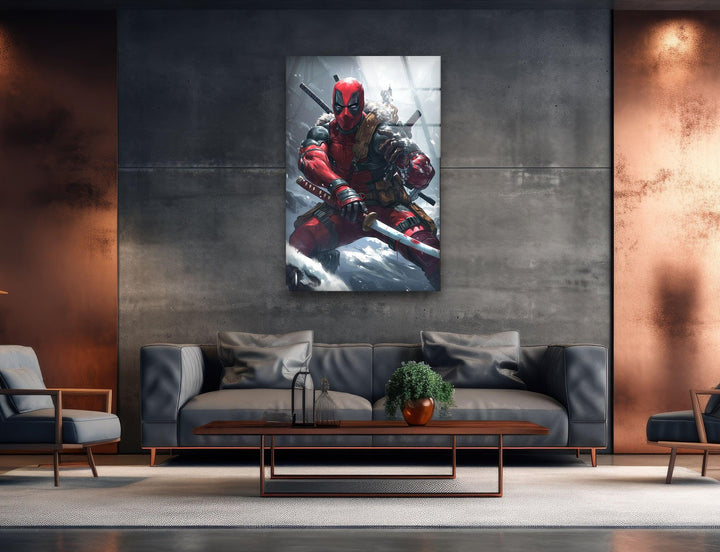 Deadpool Snow Glass Wall Art glass pictures for Wall, glass prints wall art
