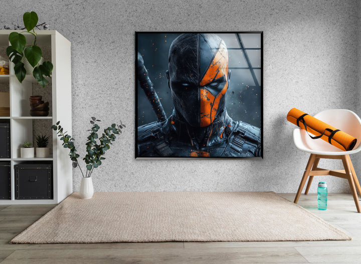Deathstroke Portrait Glass Wall Art large glass photo prints, glass wall photos
