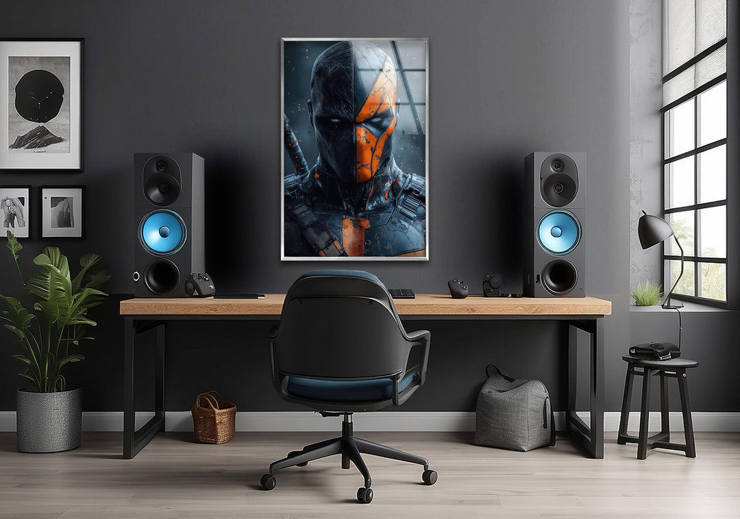Deathstroke Portrait Glass Wall Art art glass wall art, glass wall art pictures
