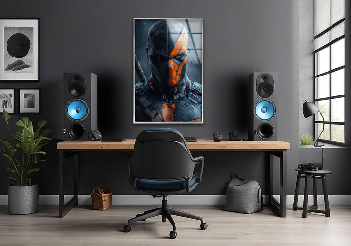 Deathstroke Portrait Glass Wall Art art glass wall art, glass wall art pictures
