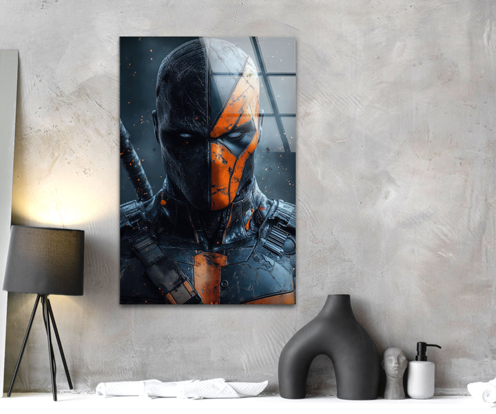 Deathstroke Portrait Glass Wall Art glass photo prints, glass picture prints
