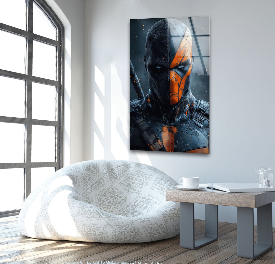 Deathstroke Portrait Glass Wall Art glass pictures for Wall, glass prints wall art
