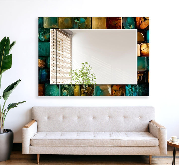 Stained Oil Art Colorful Wall Mirror Decorative Mirror
