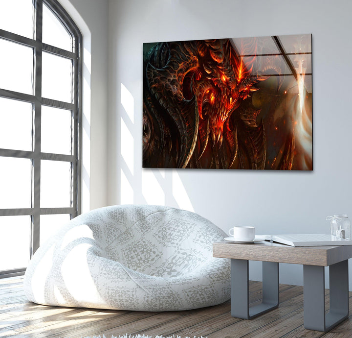 Diablo Khorne Demon Prince Glass Wall Art