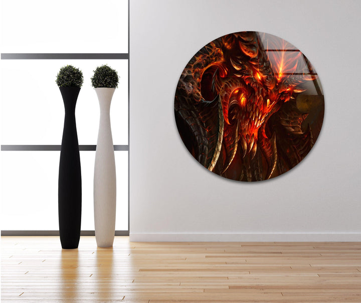 Diablo Khorne Demon Prince Glass Wall Art