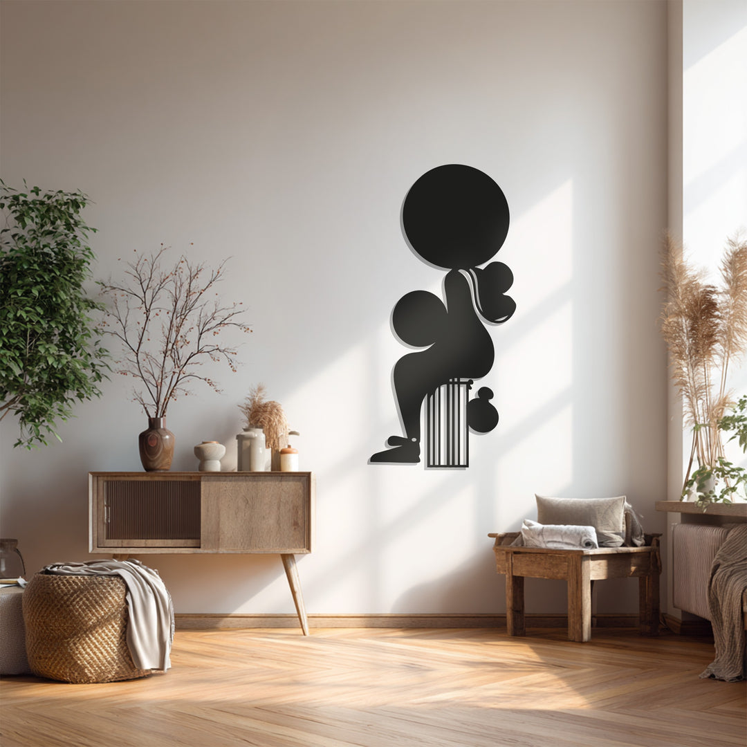 Sitting Woman Silhouette Metal Wall Art – Black Wall Sculpture