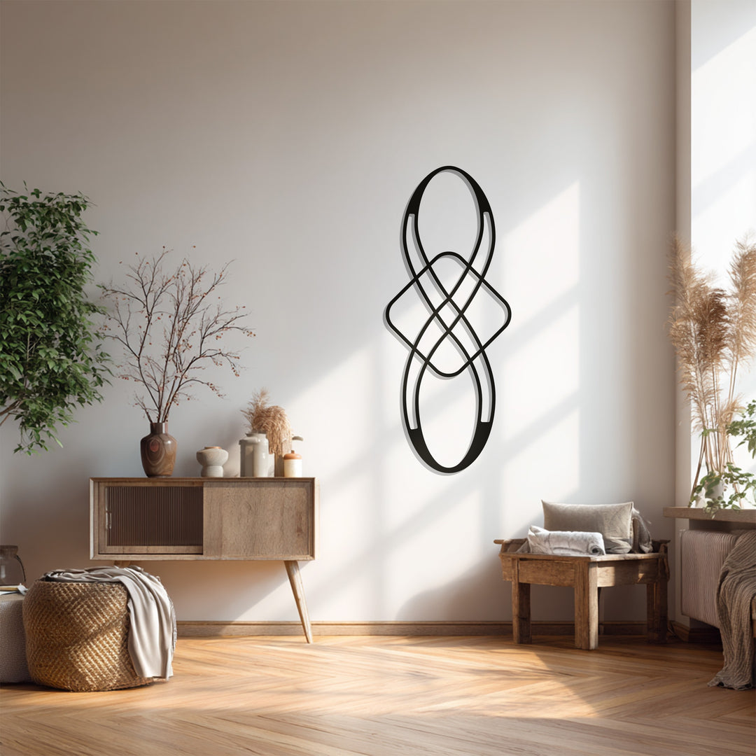 Geometric Infinity Metal Wall Art – Abstract Black Sculpture