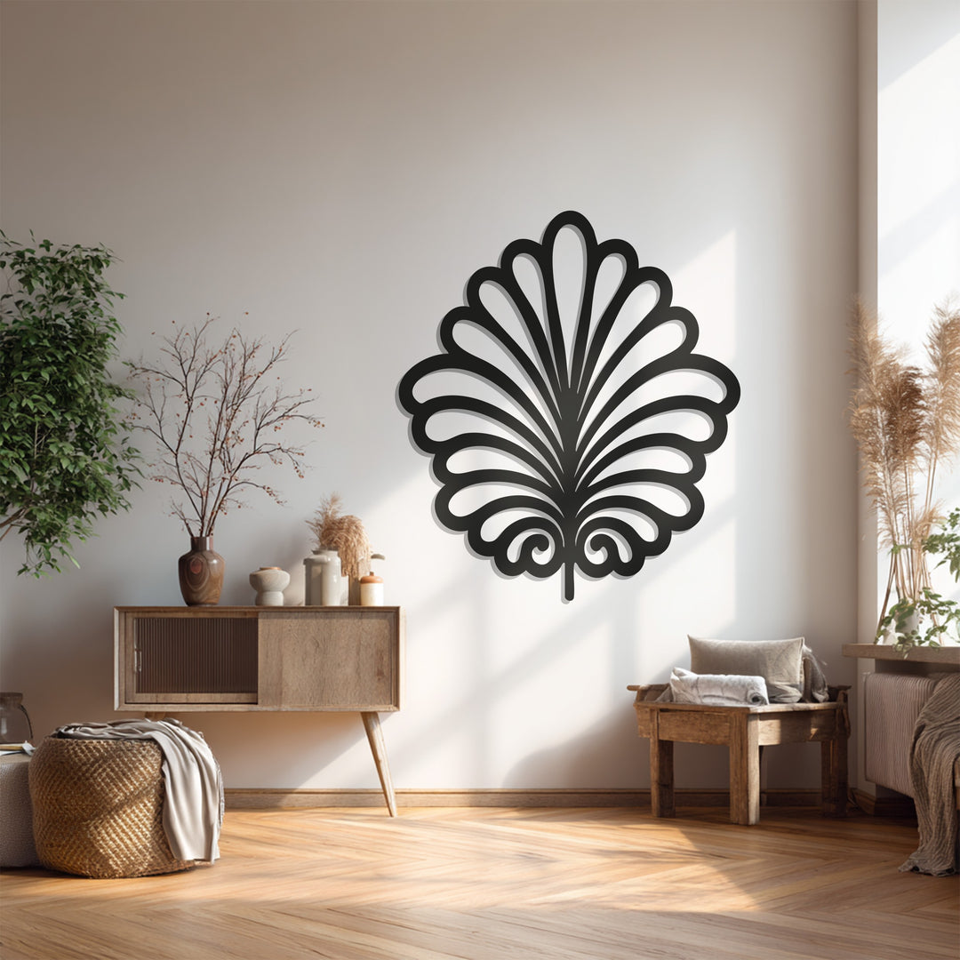 Botanical Leaf Metal Wall Art – Black Modern Wall Sculpture