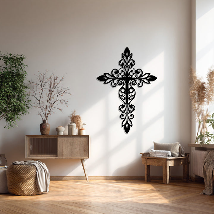 Religious cross wall art metal decor