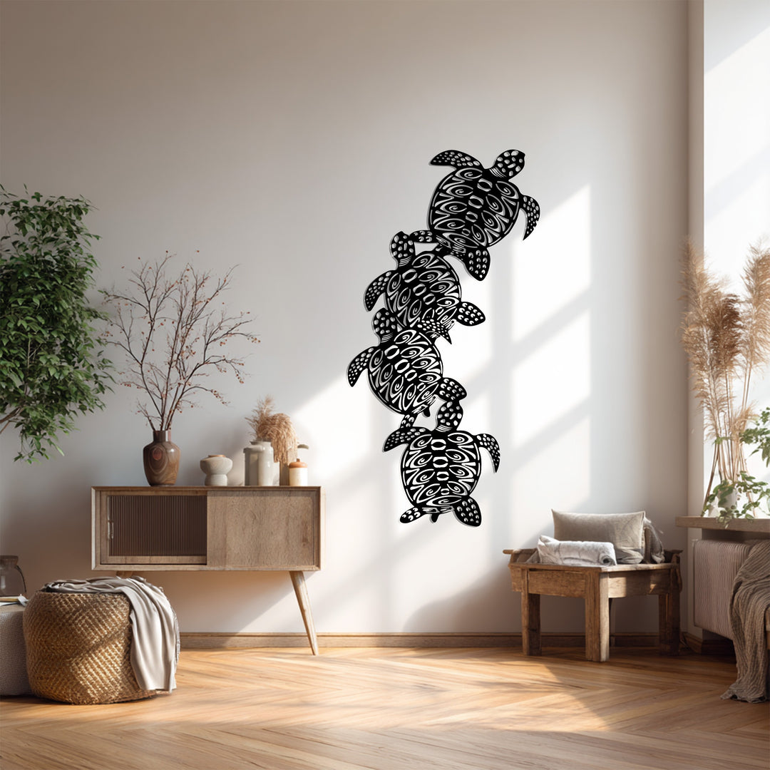 Sea Turtle Metal Wall Art – Tribal Ocean Design