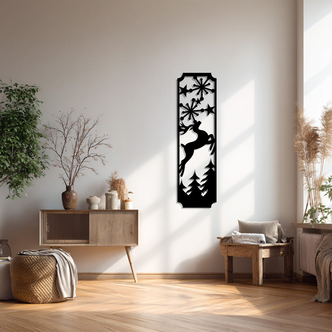 رنة رشيقة – شجرة عيد الميلاد وندفة الثلج فن جداري معدني