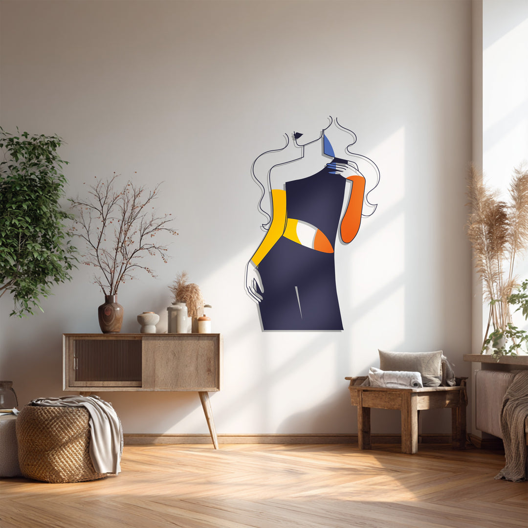 Abstract Fashion Woman Metal Wall Art – Modern Minimal Decor