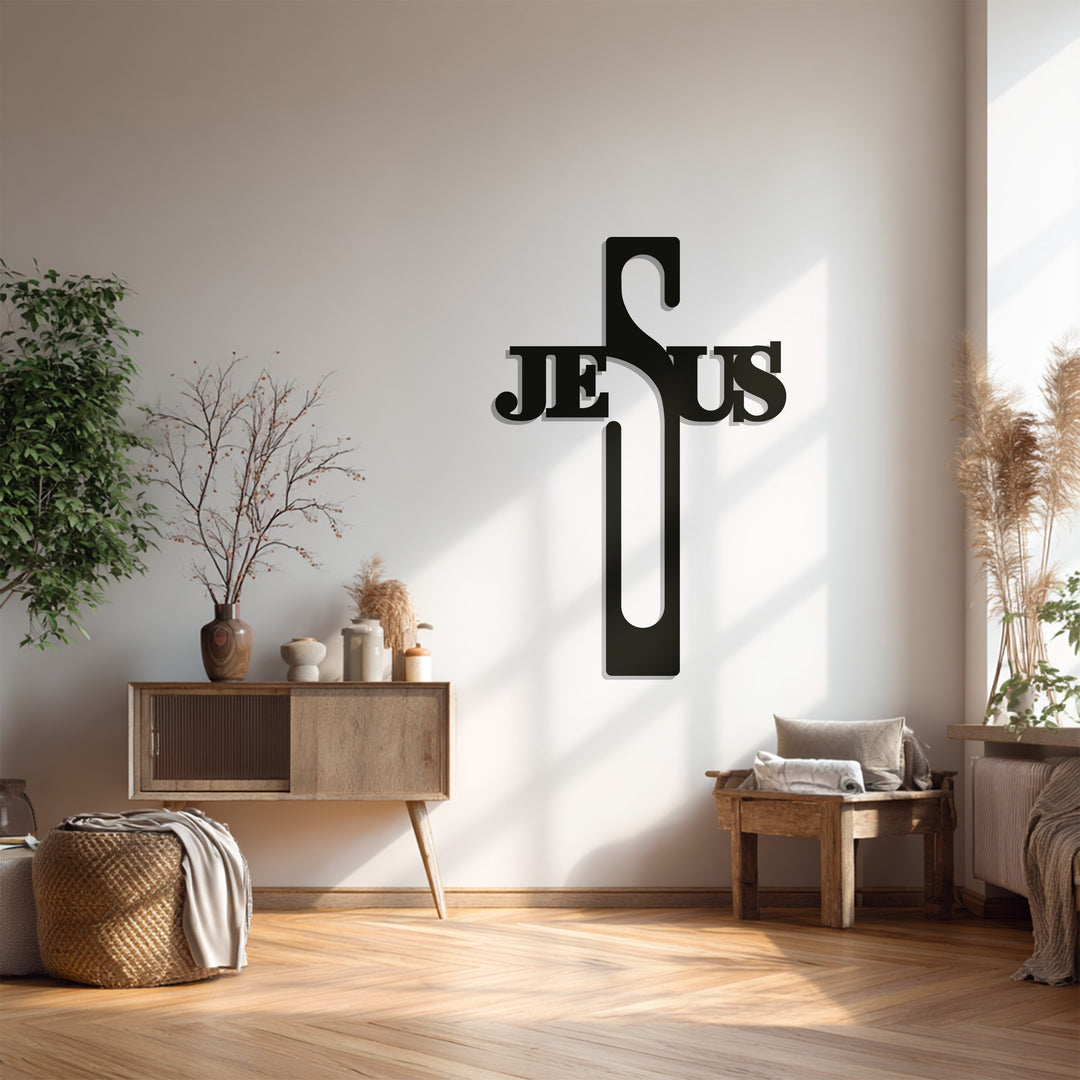Faithful Cross – Modern Jesus Metal Wall Art