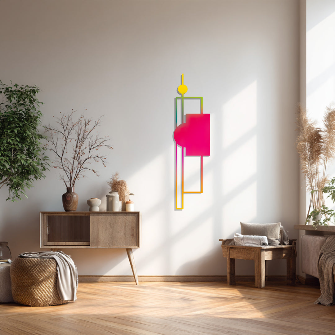 Minimal Geometric Line Metal Wall Art – Modern Abstract Home Decor