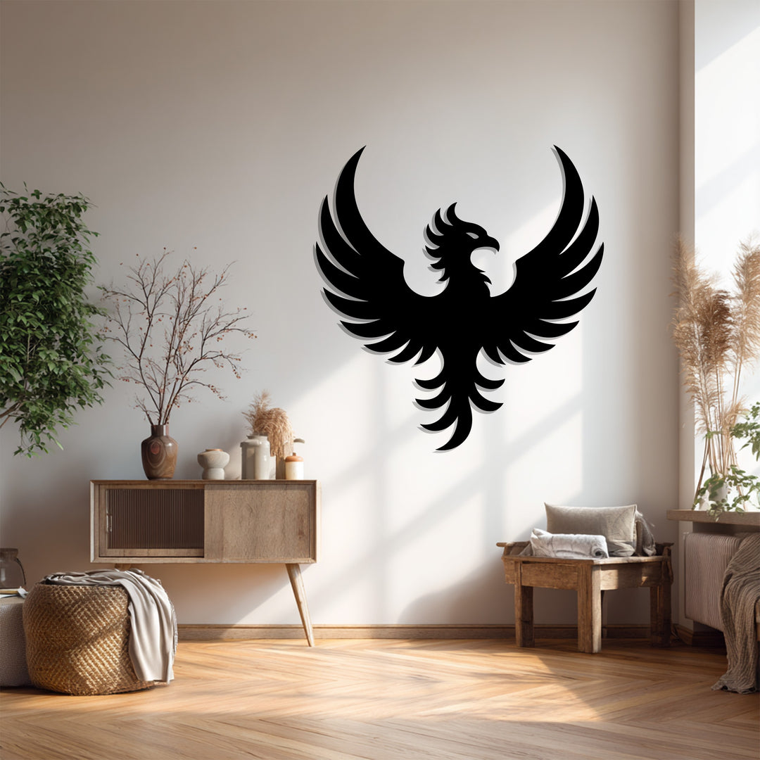 Phoenix Rising Metal Wall Art – Symbol of Strength