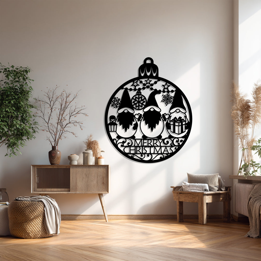 بهجة عيد الميلاد - عائلة الأقزام فن جداري معدني