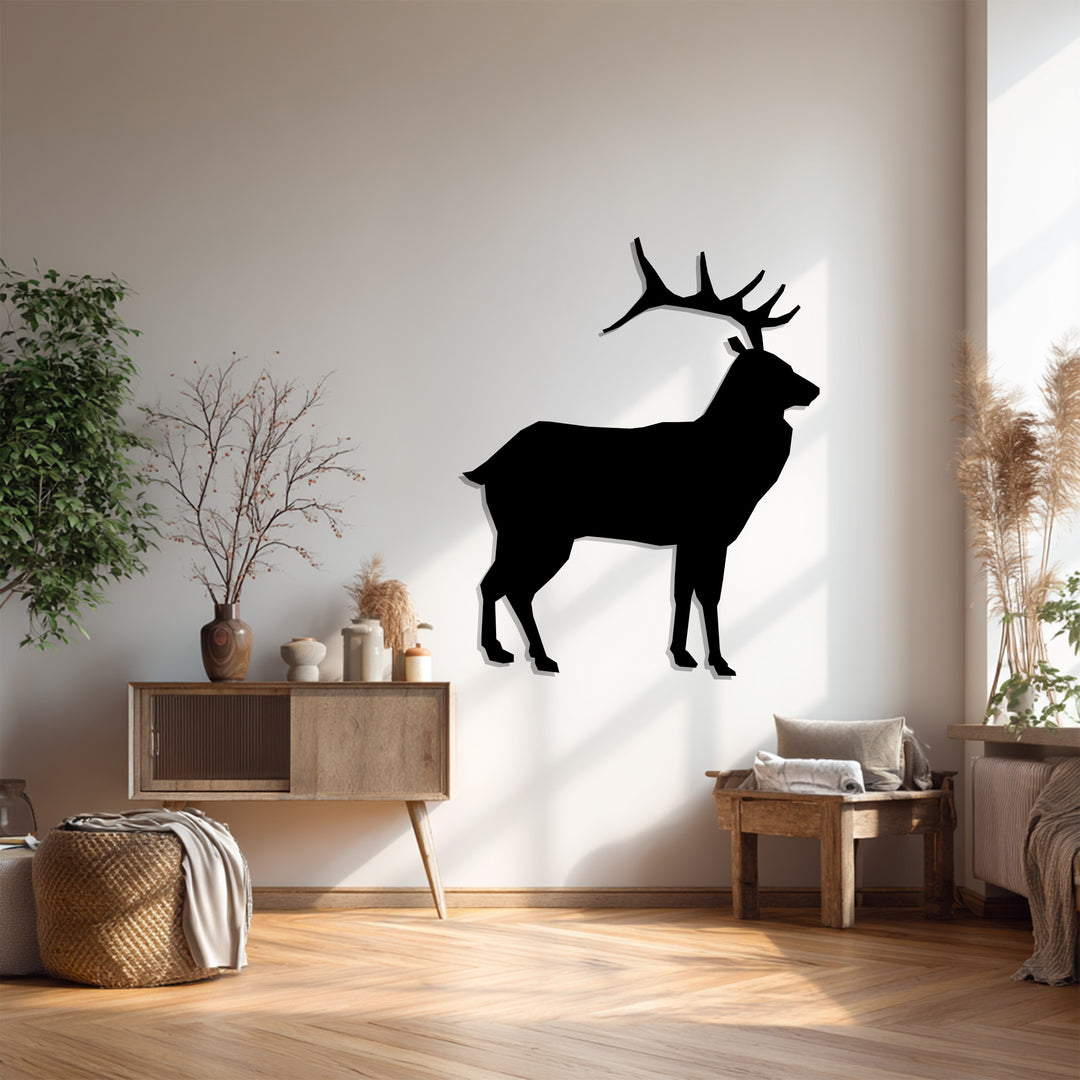Deer Silhouette Metal Wall Art – Rustic Nature-Inspired Home Décor