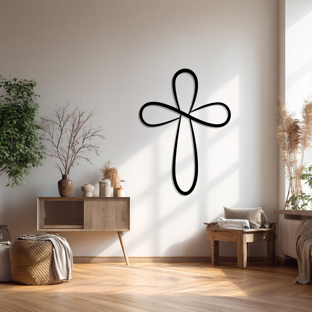 Infinite Grace – Croce ad anello d'argento Decorazioni Murali in Metallo