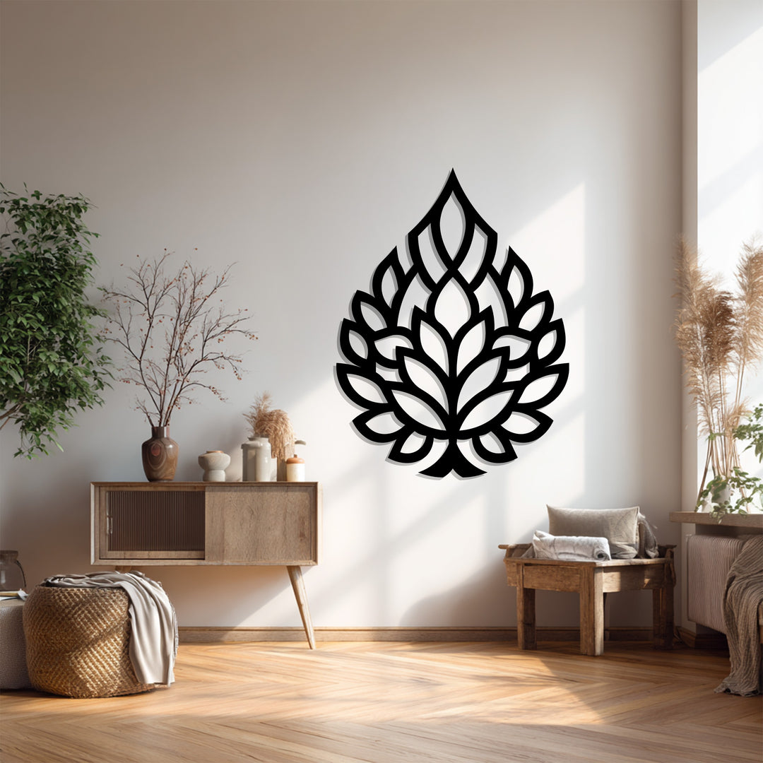 Ethereal Bloom – Modern Leaf Pattern Metal Wall Art