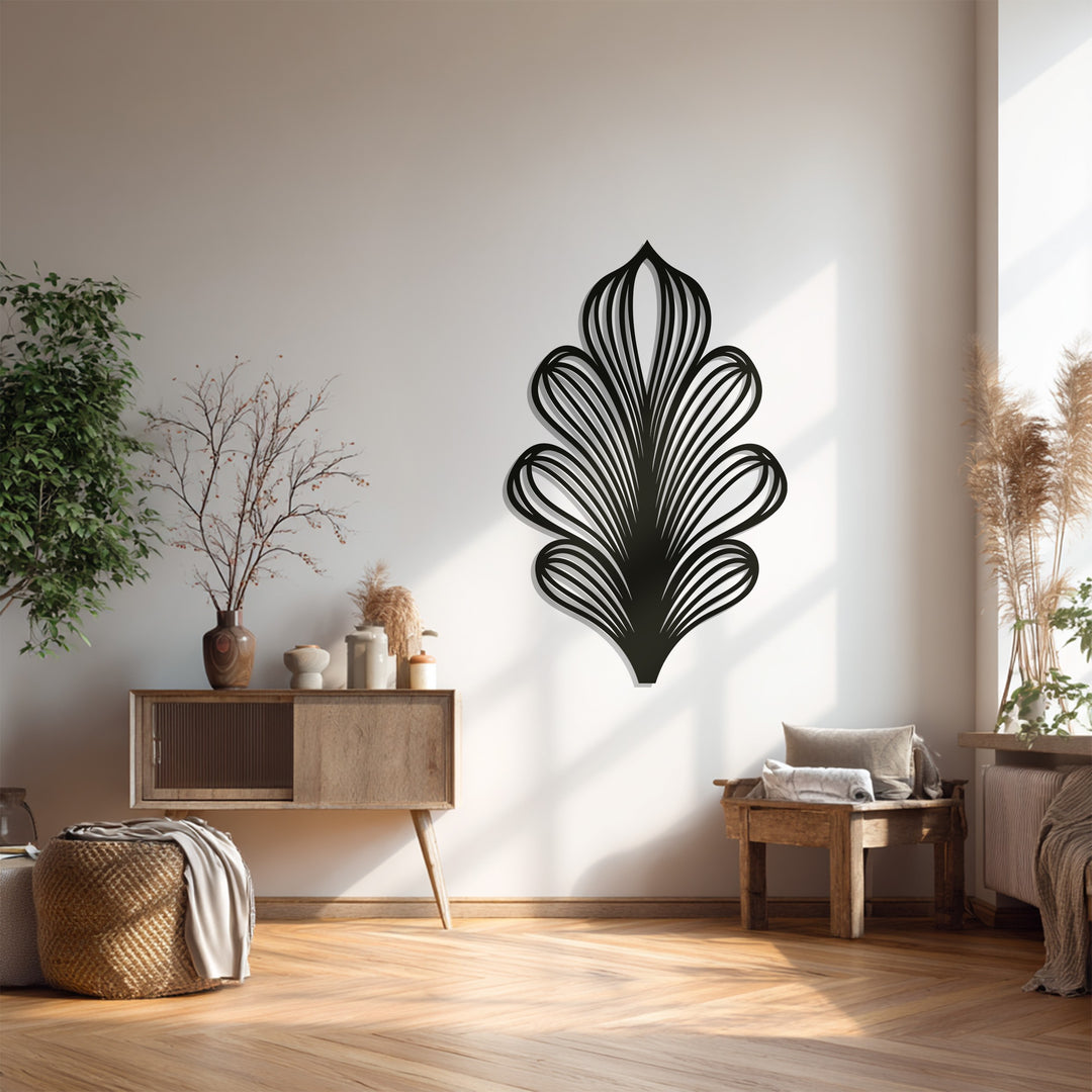 Leaf Metal Wall Art – Black Modern Botanical Wall Sculpture