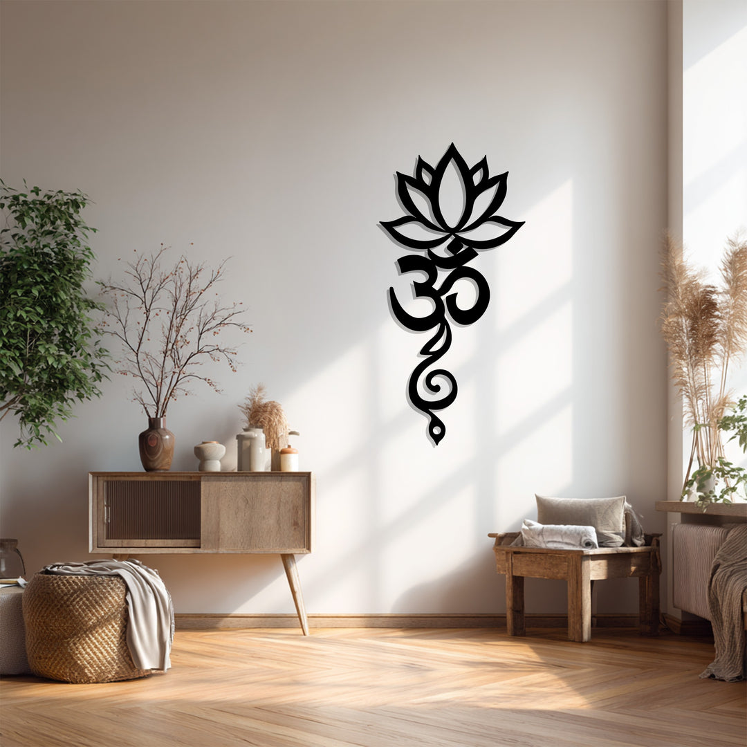 Lotus Om Metal Wall Art – Spiritual Yoga-Inspired Home Décor