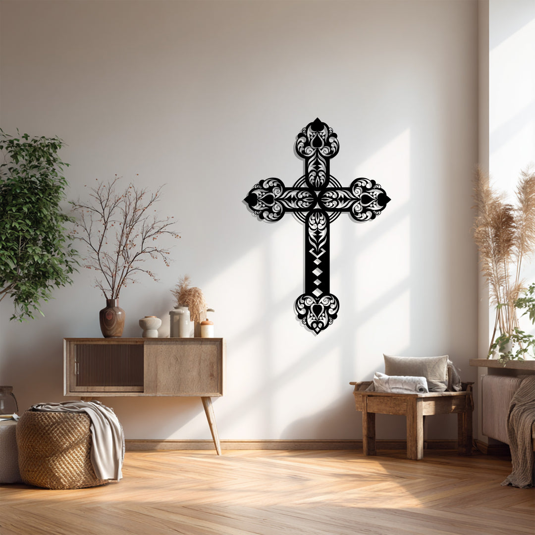 نعمة أبدية – صليب مزخرف فن جداري معدني