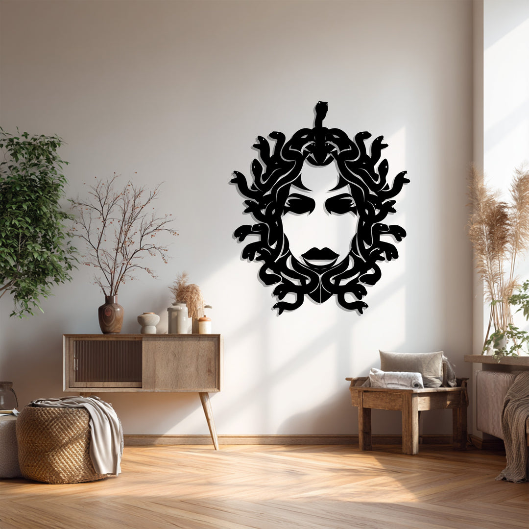 Medusa Metal Wall Art – Mythological Greek Goddess Silhouette