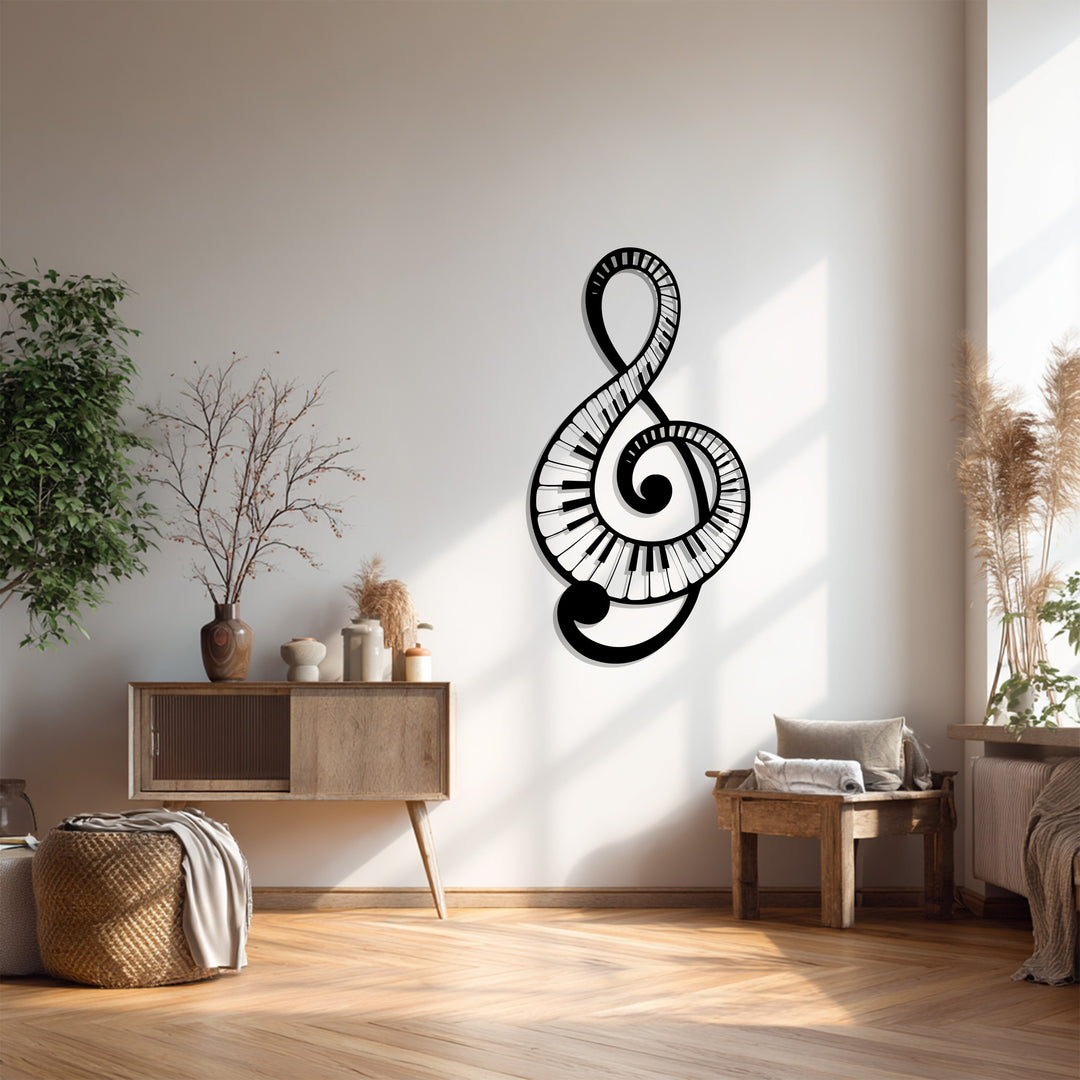 Piano Keys Treble Clef Metal Wall Art – Music Inspired Decor